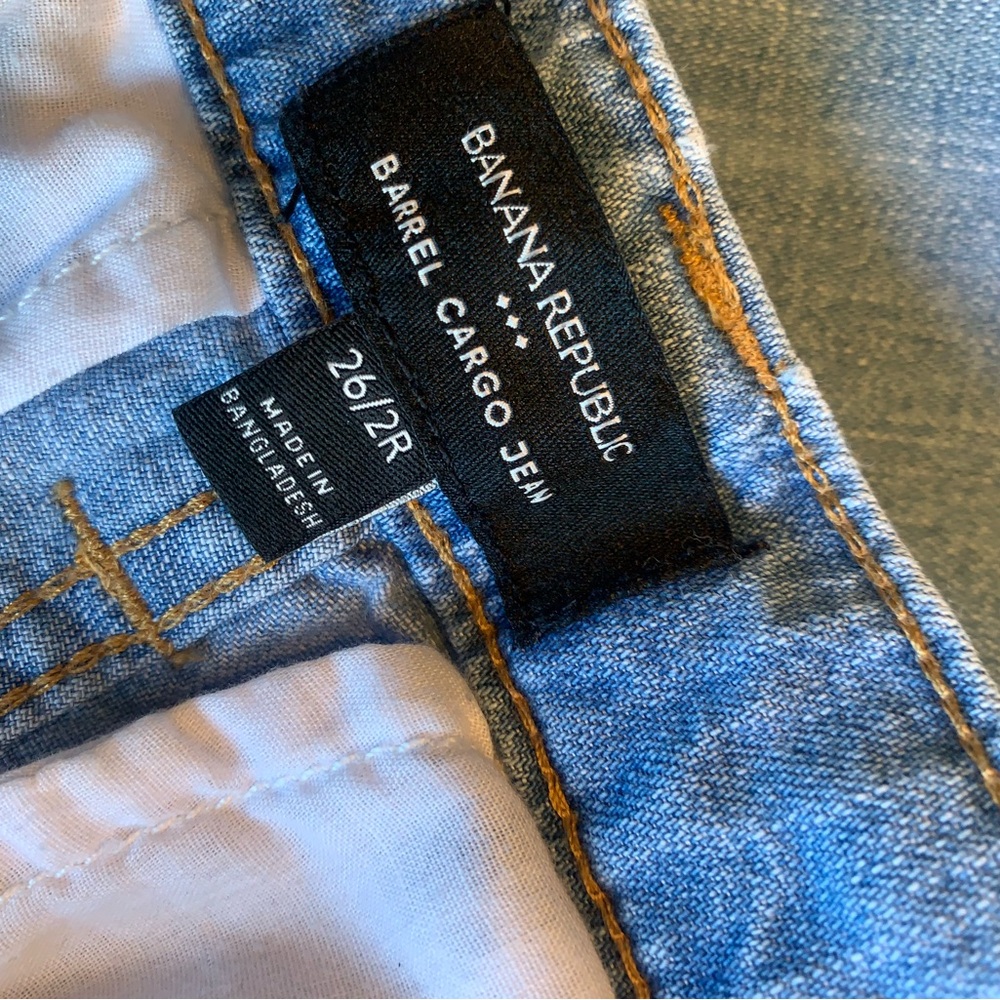 Banana Republic Blue Barrel Cargo Jeans - Picture 2 of 16
